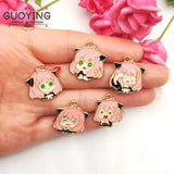 10pcs Cartoon Character Pendant Earrings DIY Keychain Bracelet Jewelry Charms