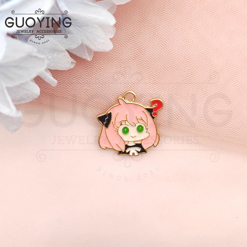 10pcs Cartoon Character Pendant Earrings DIY Keychain Bracelet Jewelry Charms