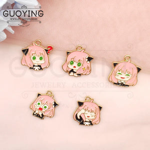 10pcs Cartoon Character Pendant Earrings DIY Keychain Bracelet Jewelry Charms