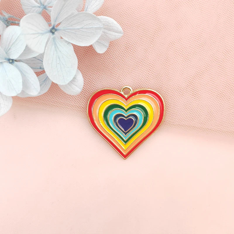 10pcs Alloy Heart Drip Charms for DIY Jewelry Making