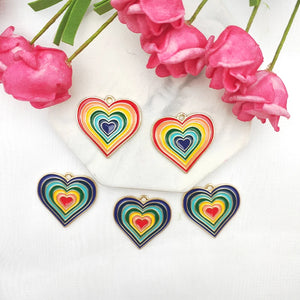 10pcs Alloy Heart Drip Charms for DIY Jewelry Making
