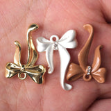 10pcs Alloy Drip Bowknot Shape Charms Pendant DIY Jewelry Supplies