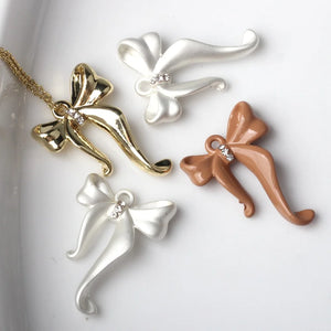10pcs Alloy Drip Bowknot Shape Charms Pendant DIY Jewelry Supplies