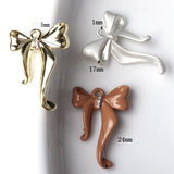 10pcs Alloy Drip Bowknot Shape Charms Pendant DIY Jewelry Supplies