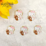 10pcs Cat Charm Enamel Drip Oil Pendant DIY Jewelry