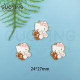10pcs Cat Charm Enamel Drip Oil Pendant DIY Jewelry