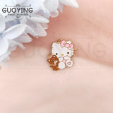 10pcs Cat Charm Enamel Drip Oil Pendant DIY Jewelry