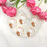 10pcs Cat Charm Enamel Drip Oil Pendant DIY Jewelry