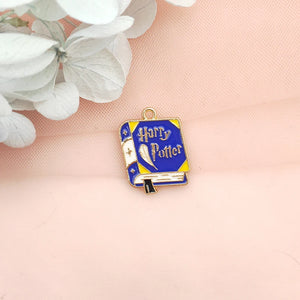 10pcs Alloy Drip Pendant Book Pendant DIY Keychain Necklace Jewelry Charms
