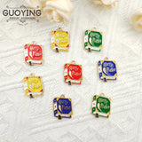 10pcs Alloy Drip Pendant Book Pendant DIY Keychain Necklace Jewelry Charms
