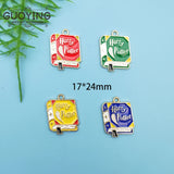 10pcs Alloy Drip Pendant Book Pendant DIY Keychain Necklace Jewelry Charms