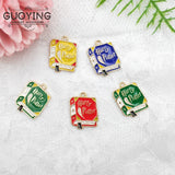 10pcs Alloy Drip Pendant Book Pendant DIY Keychain Necklace Jewelry Charms