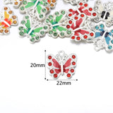 10pcs Alloy Butterfly Pendant Drill Colorful Charms DIY Jewelry Making