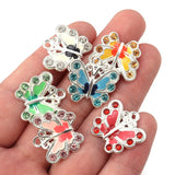 10pcs Alloy Butterfly Pendant Drill Colorful Charms DIY Jewelry Making