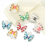 10pcs Alloy Butterfly Pendant Drill Colorful Charms DIY Jewelry Making