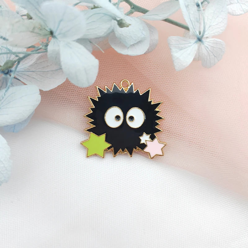 10pcs Alloy Anime Briquettes Earrings DIY Keychain Necklace Pendant