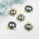 10pcs Alloy Anime Briquettes Earrings DIY Keychain Necklace Pendant