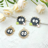 10pcs Alloy Anime Briquettes Earrings DIY Keychain Necklace Pendant