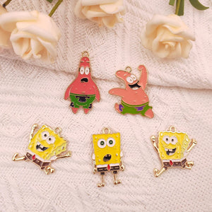 10pcs Cartoon Animation Pendant Necklace Keychain Earrings DIY Set
