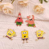 10pcs Cartoon Animation Pendant Necklace Keychain Earrings DIY Set