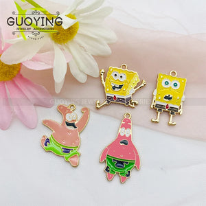 10pcs Cartoon Pendant Necklace Keychain Earrings DIY