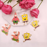 10pcs Cartoon Animation Pendant Necklace Keychain Earrings DIY Set