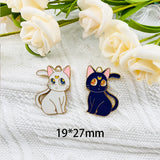10pcs Moon Cat Amulet Earrings DIY Charm Keychain Jewelry