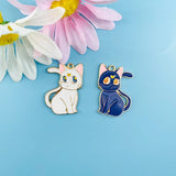 10pcs Moon Cat Amulet Earrings DIY Charm Keychain Jewelry