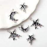 10pcs Alloy Moon Stars Pendant Charms DIY Jewelry Making