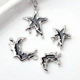 10pcs Alloy Moon Stars Pendant Charms DIY Jewelry Making