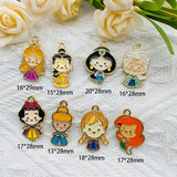 10pcs Princess Charm Pendant Earrings DIY Jewelry Keychain