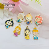 10pcs Princess Charm Pendant Earrings DIY Jewelry Keychain
