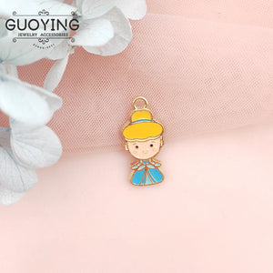 10pcs Princess Charm Pendant Earrings DIY Jewelry Keychain
