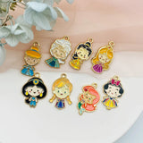 10pcs Princess Charm Pendant Earrings DIY Jewelry Keychain