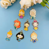 10pcs Princess Charm Pendant Earrings DIY Jewelry Keychain