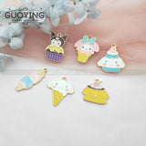 10pcs Alloy Enamel Charm Earrings Pendant Accessories DIY