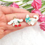 10pcs Alloy Enamel Charm Earrings Pendant Accessories DIY Cartoon Animal Charm