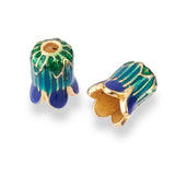 10pcs Alloy Enamel Chinese Cabbage Beads for DIY Crafts, 10.5x8.5mm