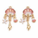 10pcs Enamel Shell Charms for Women Jewelry Dangle Earrings Necklace Bracelet