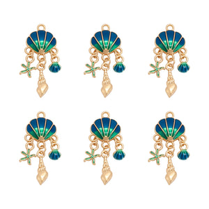 10pcs Enamel Shell Charms for Women Jewelry Dangle Earrings Necklace Bracelet