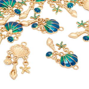 10pcs Enamel Shell Charms for Women Jewelry Dangle Earrings Necklace Bracelet
