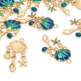 10pcs Enamel Shell Charms for Women Jewelry Dangle Earrings Necklace Bracelet