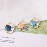 10pcs Enamel Rose Charms Flower Shell Pendants Wedding DIY Jewelry