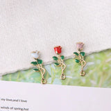10pcs Enamel Rose Charms Flower Shell Pendants Wedding DIY Jewelry