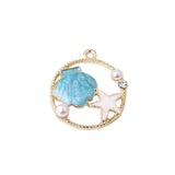 10pcs Enamel Rose Charms Flower Shell Pendants Wedding DIY Jewelry