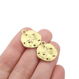 10pcs Alloy Irregular Round Charms Flower Pendant DIY Jewelry Making