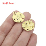 10pcs Alloy Irregular Round Charms Flower Pendant DIY Jewelry Making