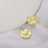 10pcs Alloy Irregular Round Charms Flower Pendant DIY Jewelry Making