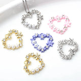 10pcs Flower Charms Heart Shape Pendant Earring Necklace DIY