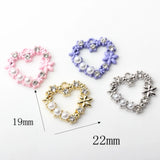 10pcs Flower Charms Heart Shape Pendant Earring Necklace DIY
